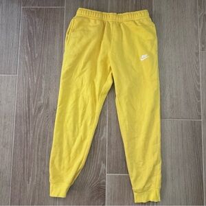 Nike Kids Yellow Jogger Sweatpants with White Swoosh